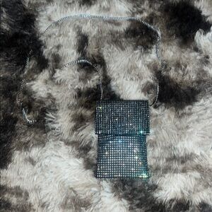Silver Rhinestones Crossbody Bag
